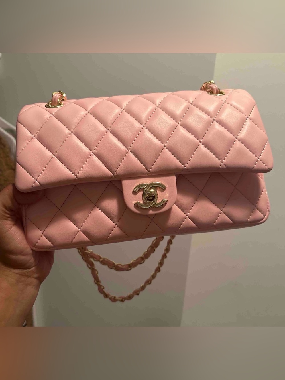 CHANEL Baby Pink Quilted Flap Shoulder Bag with Gold Hardware - Picture 3 of 4